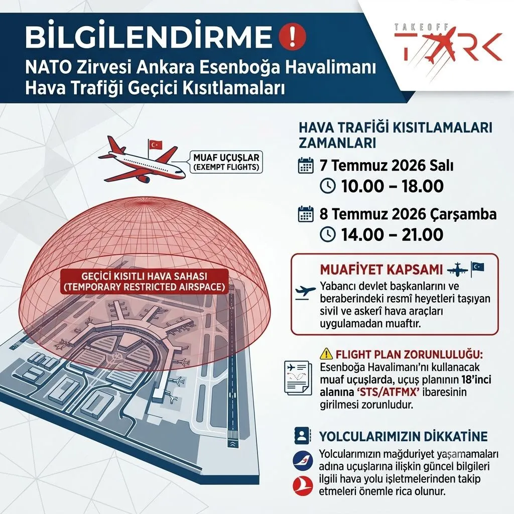 7-8 Temmuz'da Esenboğa Havalimanı'nı Kullanacak Olanlar DİKKAT!