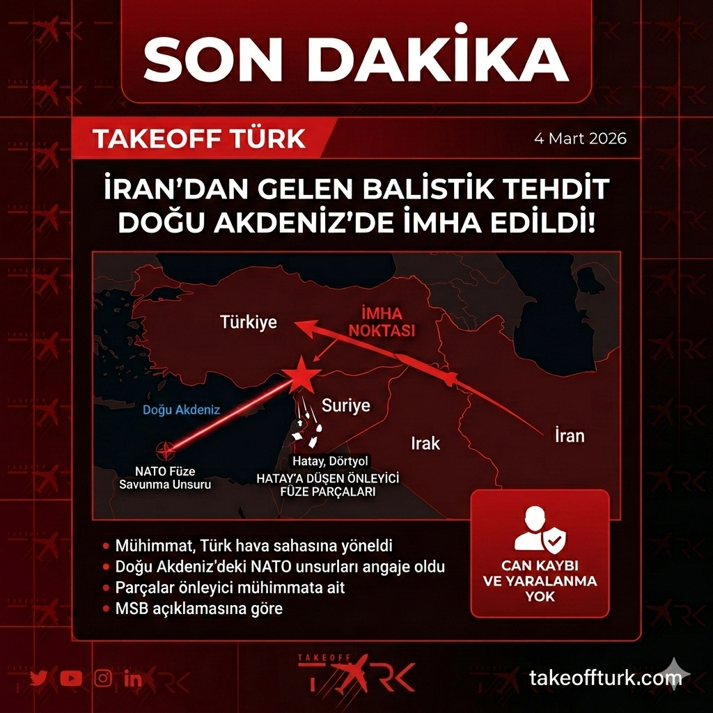 Türk Hava Sahasına Yönelik Balistik Tehdide Doğu Akdeniz'de NATO Kalkanı: İmha Edilen Mühimmatın Parçaları Hatay'a Düştü