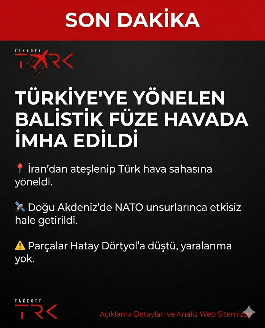 Türk Hava Sahasına Yönelik Balistik Tehdide Doğu Akdeniz'de NATO Kalkanı: İmha Edilen Mühimmatın Parçaları Hatay'a Düştü